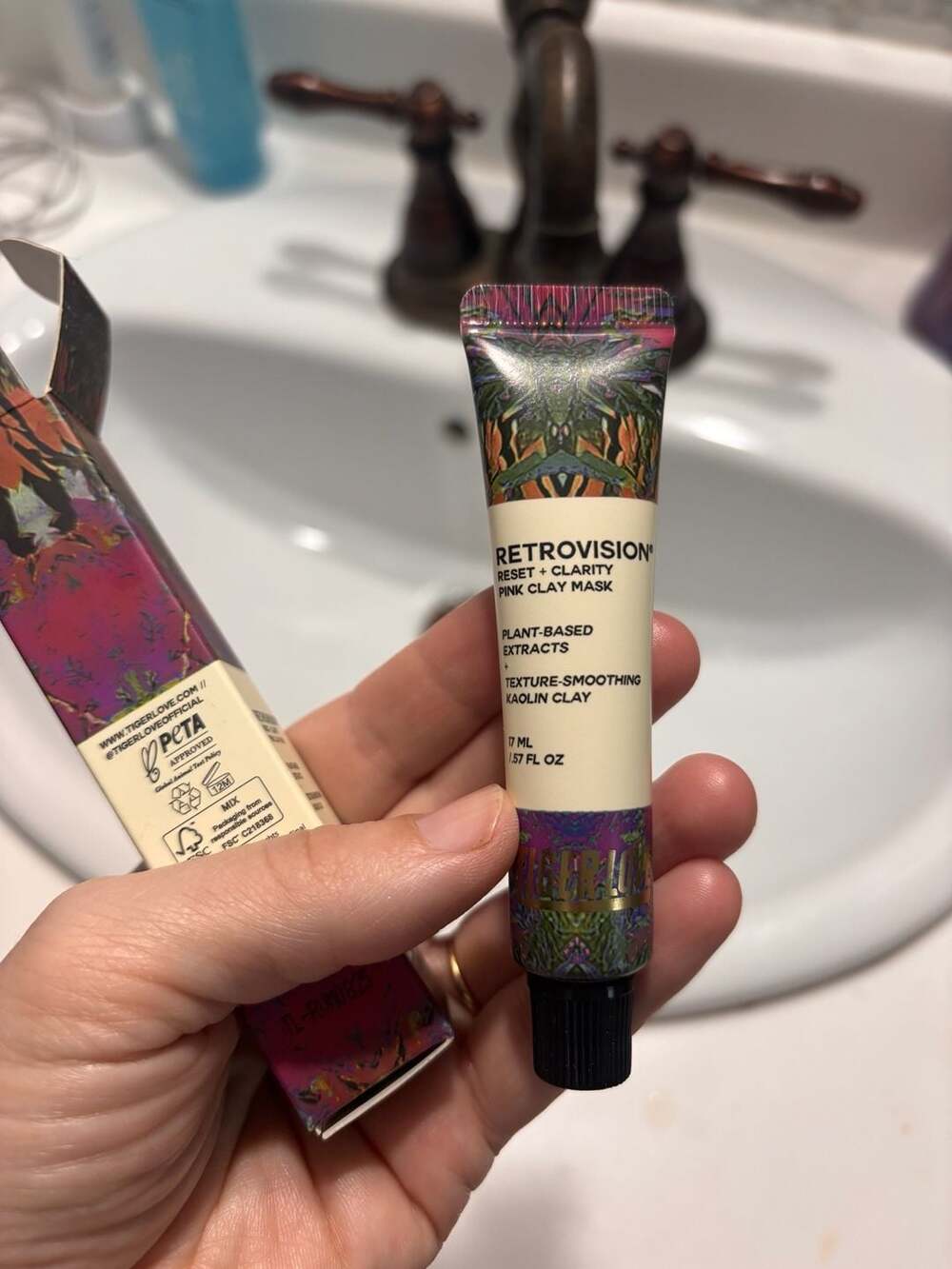 Tigerlove Retrovision Reset + Clarity Pink Clay Mask 17ml unopened